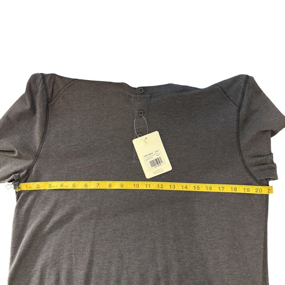 Roots 73 Mens Riverrock Henley Top Dark Charcoal Long Sleeve Large - Picture 8 of 10